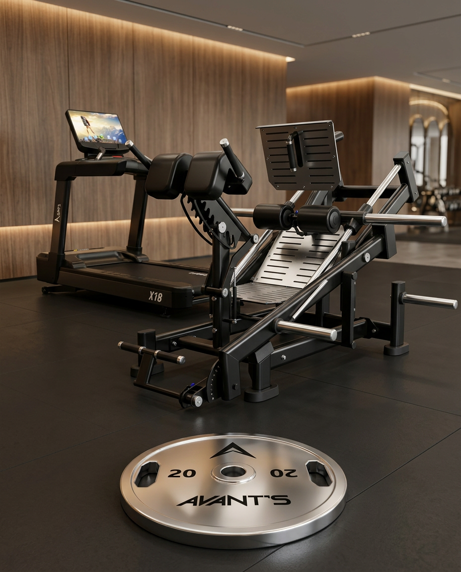 Atleta treinando em academia premium